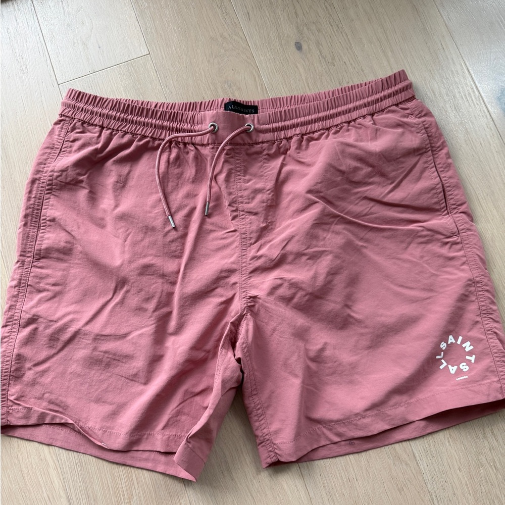 All Saints Men's Pink Swim Trunks